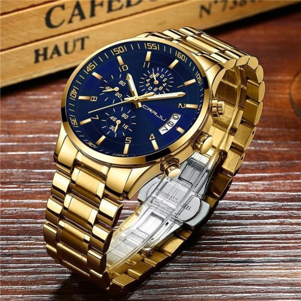 New Gold Luxury Waterproof Watch